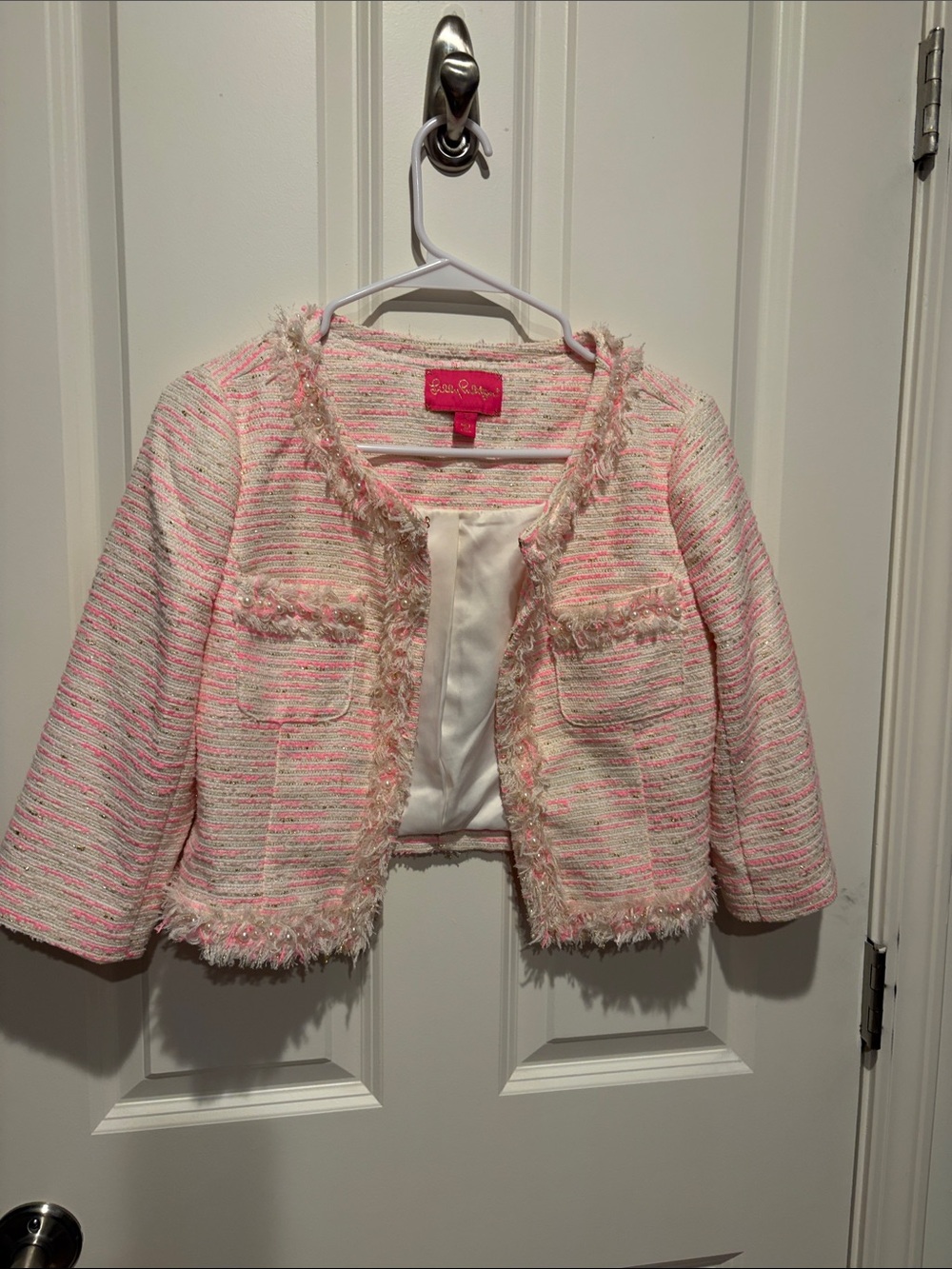 Pink Tweed Cropped Jacket - Picture 1 of 3